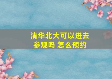 清华北大可以进去参观吗 怎么预约